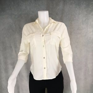 A New Day Cream Burton Up Blouse Top